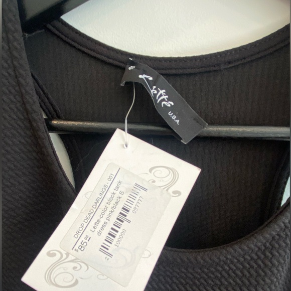 NWT: Hot Pink & Black Dress with tie waist belt (M) - Picture 3 of 3